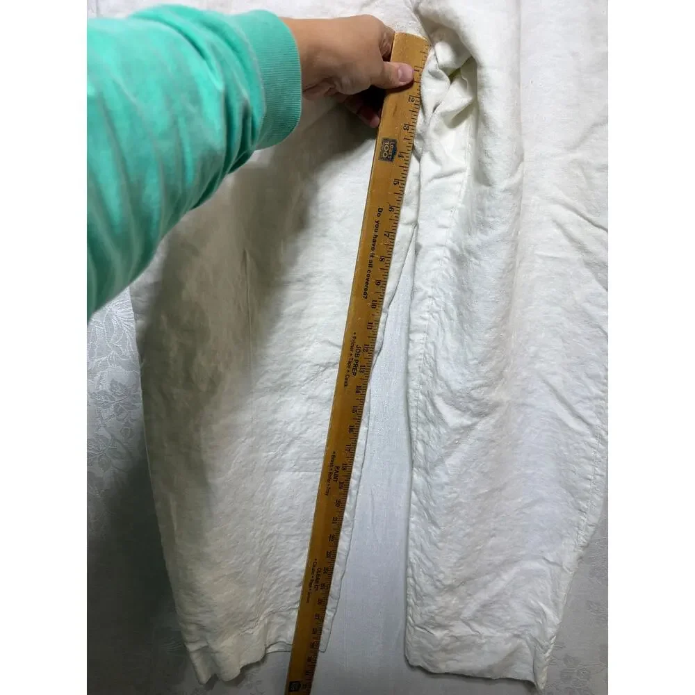 Angelico Pants 38x29 White 100% Linen Reserve Custom Beach Resort